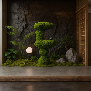 Jingyue Custom Fiberglass-painted <strong>Moss</strong> Covered Abstract Sculpture Greenery Home <strong>Living</strong> Room Hotel Lobby Wall Mounted Tabletop - Product Image 2