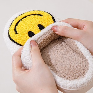 Automne femmes mignon sourire visage intérieur maison pour pantoufles à la mode coton chaud avec peluche doux Massage heureux conception floue - Product Image 3