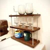 Étagère de rangement moderne minimaliste en bois et bambou, multi-niveaux, portable et mobile pour cuisine, bureau, rangement de tasses à thé