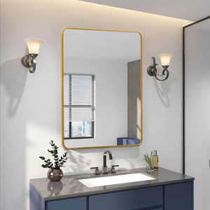 Gold Metal Framed Rectangular <b>Mirror</b> 24x36 Inch <b>For</b> <b>Wall</b> Bathroom Decor - Product Image 3