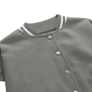 Veste de baseball décontractée pour femmes, blouson bombardier court à boutons et blocs de couleurs - Product Image 3