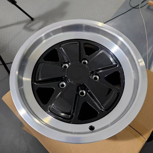 Jantes en alliage moulé noir brillant style Fuchs Old School 16 pouces 5x130 ET23.3 ET10.6 à déport profond pour Porsche 911 964 <span class=keywords><strong>993</strong></span> 912 - Product Image 3