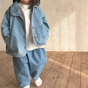 Low Price Custom Children Cotton Autumn Baby Denim Boys Winter Coat Jean s For Kids