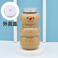 Bouteille en plastique PET de Noël en forme de bonhomme de neige de 500 ml, personnalisable en gros, avec bouchons en aluminium de 53 mm