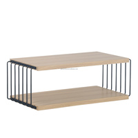 Table basse sur mesure en MDF effet bois avec cadre métallique et plateau en bois pour salon – Vente en gros de meubles