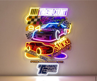 Gratis desain kustom Led lampu Neon mobil Logo tanda akrilik tanda bisnis 3D Uv dicetak lampu Neon karya seni Interior untuk dekorasi Permainan