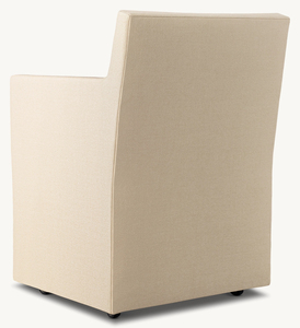 Fauteuil de salle à manger minimaliste à accoudoirs, style Ellison, siège à silhouette flottante pour projets de villas modernes - Product Image 4