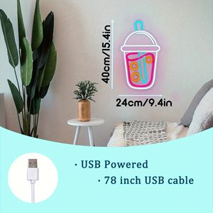 لافتة بوبا مخصصة ، ضوء LED للشاي السريع ، ديكور جدار النيون للمقهى أو المطعم ، هدية منظر طبيعي شخصي - Product Image 3