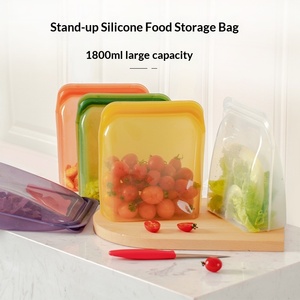 Bolsa Rectangular Transparente de Silicona de Grado Alimenticio al por Mayor, Autosellable, para Conservar Alimentos Frescos, Apta para Microondas, Capacidad de 1600ml/1200ml, para Sopa - Product Image 3