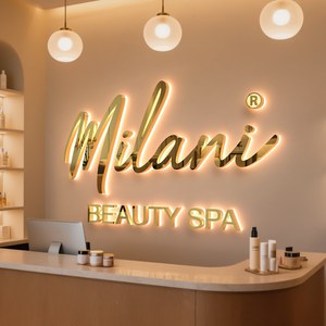 Insegna Lc personalizzata con lettere retroilluminate a LED, logo 3D <span class=keywords><strong>in</strong></span> metallo tagliato al laser, insegna personalizzata per reception aziendale, logo da parete con nome dell'azienda - Product Image 1