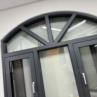 Fenêtres à battants en aluminium double vitrage de style européen avec moustiquaire