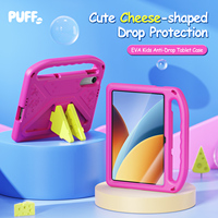 Étui pour tablette DUX DUCIS pour Xiaomi Poco Pad C1 / Redmi Pad 2 9.7 Puff Series avec béquille, coque antichoc en EVA pour enfants - Rose