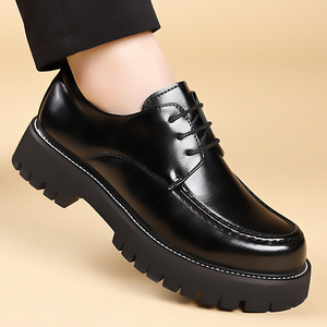 รองเท้าหนังผู้ชายแบบ Derby พื้นหนา ส้นเตี้ย กันลื่น พื้นยาง เหมาะสำหรับงานแต่งงาน ทำงาน ใส่ลำลอง หรือใส่เป็นทางการ - Product Image 1