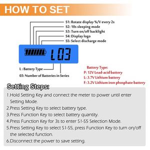 कार मोटरसाइकिल लिथियम बैटरी मीटर अलार्म क्षमता वोल्टेज मॉनिटर बैटरी क्षमता वोल्टेज गेज संकेतक - Product Image 5