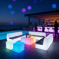 Canapé de meuble lumineux de luxe canapé à LED classique canapé à LED pour bar et discothèque meubles à LED tables et chaises