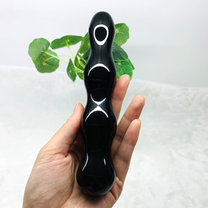 Varita Yoni de Obsidiana Negra con Cuentas, Tapón Anal de Cuarzo, Varita de Cristal de Obsidiana Negra para Pene, Juguete Sexual, Dildo Yoni de Piedra de Obsidiana Negra - Product Image 6
