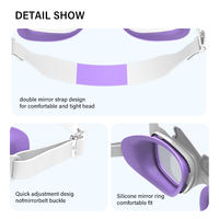 Lunettes de natation YL1800 pour enfants de 3 à 12 ans, monture à motif couronne, pont nasal intégré sans couture, silicone souple sans odeur