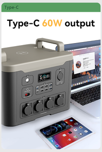 แบตเตอรี่ลิเธียม Lifepo4 ขนาด 2400W สถานีพลังงานแบบพกพา พร้อมเครื่องกำเนิดพลังงานแสงอาทิตย์ MPPT ชาร์จไฟ AC/DC/ในรถยนต์ สำหรับการตั้งแคมป์กลางแจ้งและเหตุฉุกเฉิน - Product Image 1
