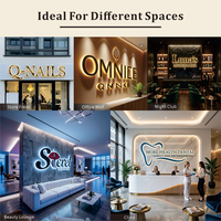 Letras de Canal Iluminadas con LED de Acero Inoxidable, Logotipo de Empresa, Letrero LED Personalizado con Retroiluminación 3D para Negocios, Barbería