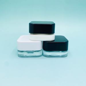 5ml Thick Glass Square Jars with Black Child Resistant Lids Storage for Oil <b>Lip</b> <b>Balm</b> Wax Cosmetics Mini Child Proof <b>Container</b> - Product Image 5