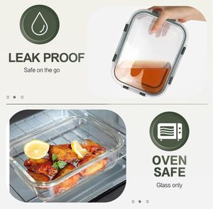 Boîte à lunch pour enfants en verre pressé sans BPA, compatible micro-ondes, écologique, passe au lave-vaisselle, récipient de stockage alimentaire - Product Image 5