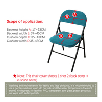 Chaise pliante de salle à manger avec dossier en polyester élastique et doux, housse anti-poussière, 1 ensemble