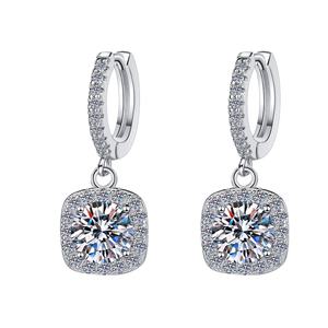 Pendientes Clásicos Cuadrados de Diamante Cz Vintage Moissanite 0.5CT-2CT Plata de Ley 925 Modernos Vintage para Compromiso de Mujer - Product Image 1