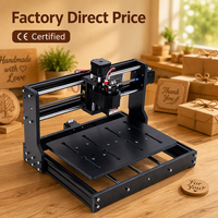 Mini routeur CNC 3020 Pro 2-en-1, machine de gravure laser de bureau avec laser CO2 haute puissance optique pour la découpe du bois et des planches à fromage