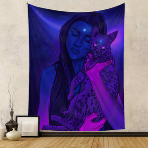 Fond bleu <span class=keywords><strong>Sexy</strong></span> fille tapisserie murale décoration hommes baiser bébé femmes Couple chambre tenture murale chambre toile de fond décor à la maison - Product Image 6