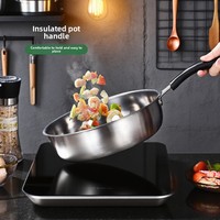 Ensemble de cuisine trois pièces en gros pour fabricants – Ustensiles de cuisson pour la maison : marmite, casserole à lait, poêle à frire – Coffret cadeau avec couvercles transparents style coréen