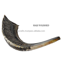 Shofar artisanal sur mesure en corne naturelle de haute qualité, finition polie, style animalier, Z CRAFTS AZC/0153 Art