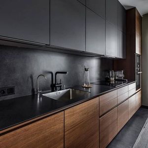 <span class=keywords><strong>Australie</strong></span> artisanal sur mesure sans poignée en bois armoires de cuisine en stratifié pour petite maison - Product Image 2