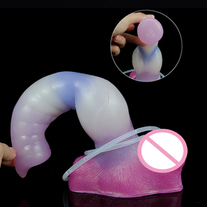 YOCY Gory Raw Meat Color realistico Dildo Hawk wolf Plug anale Silicone Fantasy Toy per donna uomo con ventosa grande annodato - Product Image 3