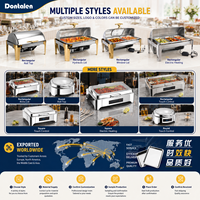 Chafing Dish Dontalen 6/9L Kommerzieller Edelstahl 304 Luxus Gold Gehämmerte Oberfläche Rechteckiger Buffet-Speisenwärmer mit Individuellem Logo