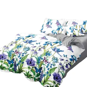 100 cotton bed sheet set customized print flower designs bedding sets environmental summer comforter set for adult and kids