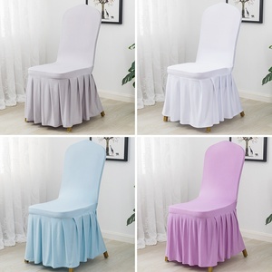 Funda elástica personalizada para <span class=keywords><strong>silla</strong></span> de comedor <span class=keywords><strong>con</strong></span> falda para hoteles, banquetes especiales, bodas, fundas para sillas de casa - Product Image 2