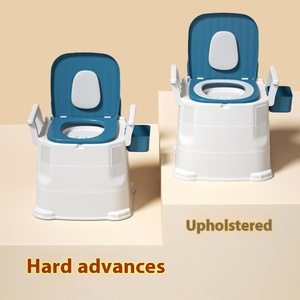 <strong>Portable</strong> <strong>Bedroom</strong> Bedside One Piece <strong>Toilet</strong> <strong>for</strong> Adults Elderly Pregnant Women with Square Bowl P-trap Drainage Easy Clean Design - Product Image 2