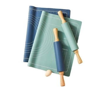 2 trong 1 không dính Silicone cán <span class=keywords><strong>Pin</strong></span> Pastry Baking Mat Set & bột Con lăn Kit cho fondant bánh Pizza Pie Pasta Cookie cho nướng - Product Image 1