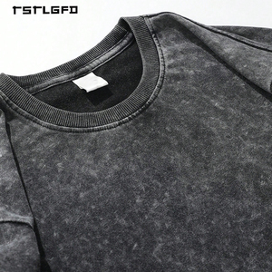 Custom Summer Casual 2 Piece <b>Set</b> Mens Distressed Tracksuits High Quality 100% Cotton Acid Wash Vintage T Shirts and Shorts <b>Set</b> - Product Image 3