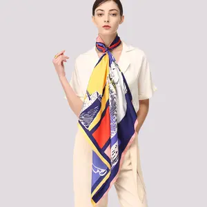 Factory wholesale new design vintage 100% pure silk scarf for women