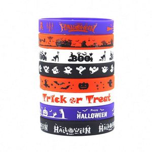 Pulsera de Silicona de Halloween con Diseño de Calabaza y Murciélago, Logotipo Personalizado, Impermeable, Regalo para Fiestas - Product Image 1