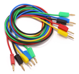 Fil de test avec fiche banane 2,0 mm aux deux extrémités, mâle vers mâle, plaqué or, PVC - Product Image 1