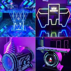 नाइट क्लबों और केटीवी पार्टियों के लिए कस्टम लोगो विप टेबल धातु प्रकाश-उत्सर्जक डायोड चल डिस्क बाउंसी प्लेयर नाइट क्लब टेबल - Product Image 2