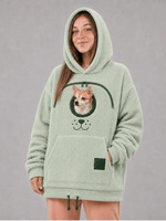 Sweat-shirt unisexe en polaire à capuche pour animaux de compagnie, coupe ample, idéal pour les promenades en extérieur, les voyages et le shopping