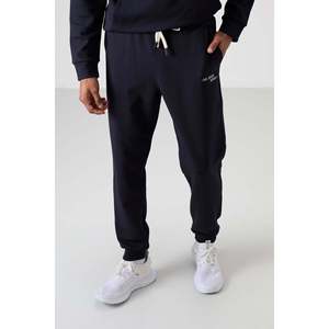 Conjunto deportivo azul marino para hombre, corte cómodo, sudadera con capucha y pantalones de algodón, conjunto completo - Product Image 6