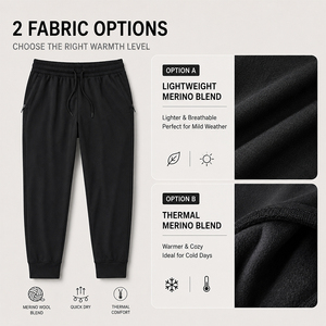 Wool Breathable <b>Men's</b> Casual Pants Adjustable Drawstring Sports Long <b>Trousers</b> Anti-Odor Comfort Quick Dry Custom Logo Premium - Product Image 2