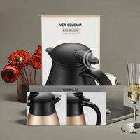 Cafetière Thermos en Acier Inoxydable 304, 2L, Grande Capacité, Design Moderne, Isolation Sous Vide, Pour Usage Domestique