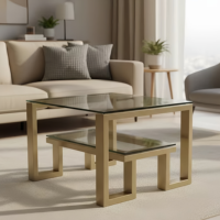 Table basse moderne en métal - Meuble de salon durable, table décorative pour la maison