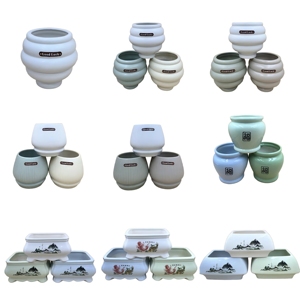Plant <strong>Pot</strong> for Garden Home Traditional Style Premium <strong>Ceramic</strong> <strong>Rectangular</strong> Chinese Bonsai <strong>Pots</strong> - Product Image 5