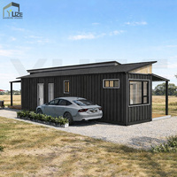 Casa Modular Prefabricada de Diseño Compacto con Techo Inclinado de Lujo, Casa Móvil Pequeña de Doble Contenedor de 40 pies